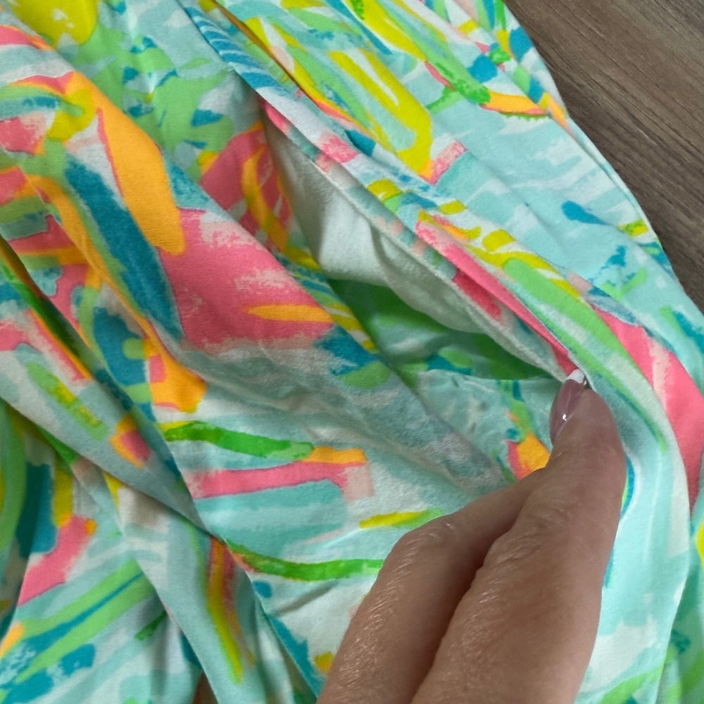 Lilly Pulitzer Christine Sundress Women 0 Multicolor Tropical Smocked - Picture 9 of 12